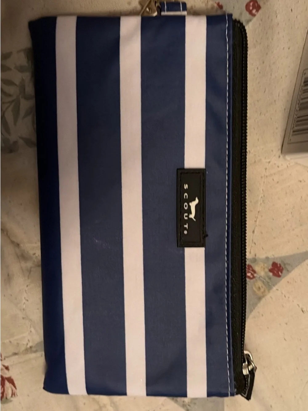 Scout Navy and White Striped Toiletry Pouch